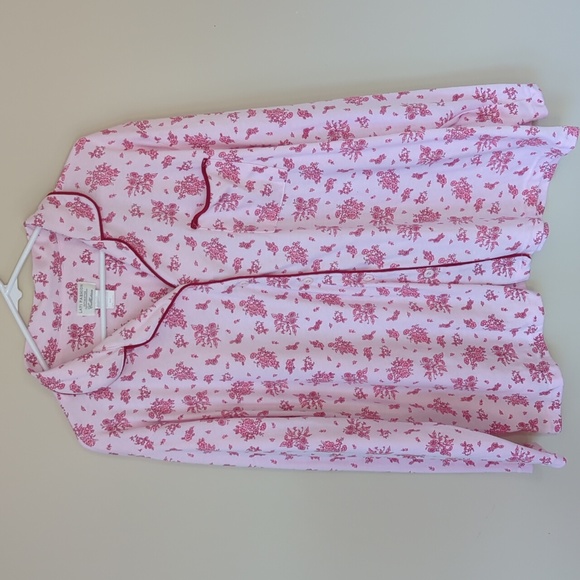 Lati Fashions Floral Piping Two Piece Pajama Set XXL Pink - Picture 6 of 16